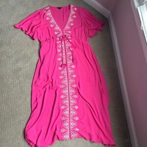 Bright pink sun dress